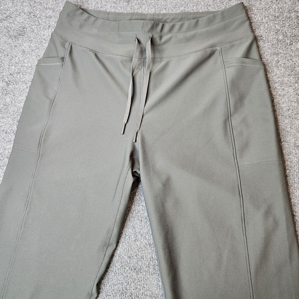 32 Degrees Cool Women's Ribbed Knit Drawstring Pants Wide Leg Size XL Green - Picture 2 of 8
